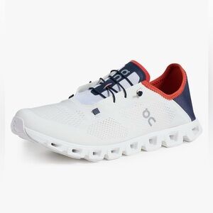 On Running Men's Cream and Navy Athletic Shoes
